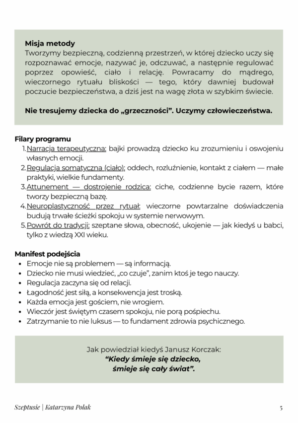 „SZEPTUSIE SOR (SZEPTANE OPOWIEŚCI REGULACYJNE™) ”– INNOWACYJNY PROGRAM ROZWOJU EMOCJONALNEGO DLA DZIECI 2–5 LAT
